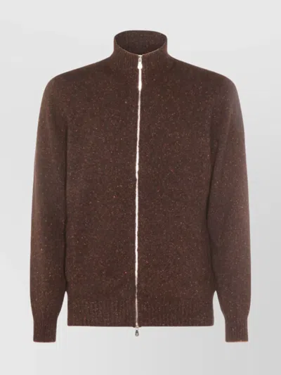 BRUNELLO CUCINELLI HIGH NECK RIBBED CUFF AND HEM SWEATER