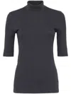 Brunello Cucinelli Ribbed Jersey T-shirt In Black