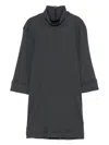 Brunello Cucinelli Short Sleeve Ribbed Turtleneck Top In Gray