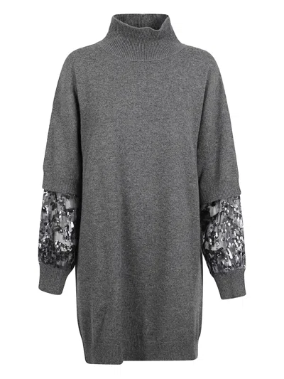 BRUNELLO CUCINELLI HIGH-NECK SEQUIN MINI DRESS