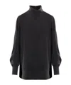 Brunello Cucinelli High-neck Silk Blouse In Black