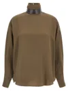Brunello Cucinelli Silk Blouse In Brown