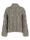 Brunello Cucinelli Women Wool And Cashmere Sweater With Sequins In Black
