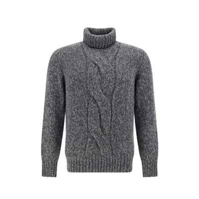 Brunello Cucinelli Turtle Neck Sweater In Gray