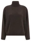 Brunello Cucinelli High Neck Sweater Sweaters And Cardigans Brown In Black
