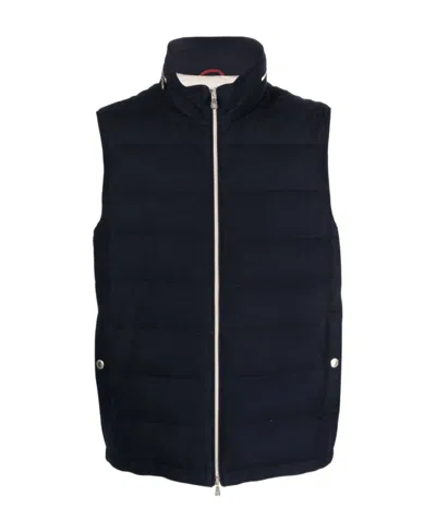 Brunello Cucinelli High-neck Zip-fastening Gilet In Black