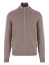Brunello Cucinelli High-neck Zip-front Cardigan In Brown