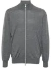 Brunello Cucinelli High-neck Zip-up Cardigan In Grey