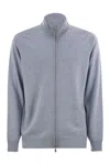 Brunello Cucinelli High-necked Cashmere Cardigan With Zip