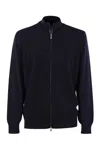 Brunello Cucinelli Full Zip Cashmere Cardigan In Navy