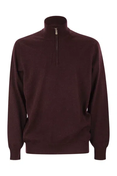 BRUNELLO CUCINELLI BRUNELLO CUCINELLI HIGH-NECKED CASHMERE SWEATER WITH ZIP OPENING
