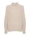 Brunello Cucinelli Cashmere Turtleneck Sweater In Nude