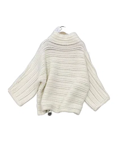 Brunello Cucinelli High-necked Long-sleeved Sweater In White
