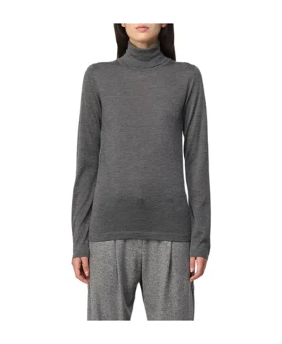Brunello Cucinelli High-necked Sweater In Gray