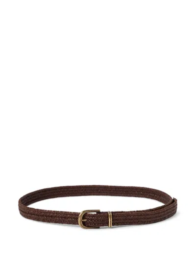 Brunello Cucinelli High-quality Leather Blend Belt In Multicolor