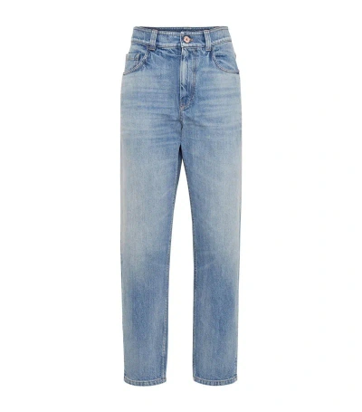 Brunello Cucinelli High-rise Baggy Jeans In Blue