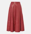 BRUNELLO CUCINELLI HIGH-RISE LEATHER MIDI SKIRT