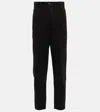 Brunello Cucinelli High-rise Straight Cotton-blend Pants In Nero