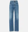 Brunello Cucinelli High-rise Straight Jeans In Blue