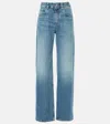 Brunello Cucinelli Wide-leg Blue Jeans With Whiskering Effect And Classic Five-pocket Design In Blue