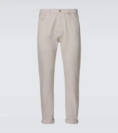 Brunello Cucinelli High-rise Straight Jeans In Grey