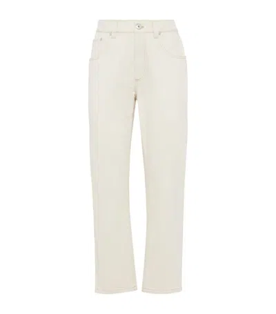 Brunello Cucinelli High-rise Straight Jeans In White