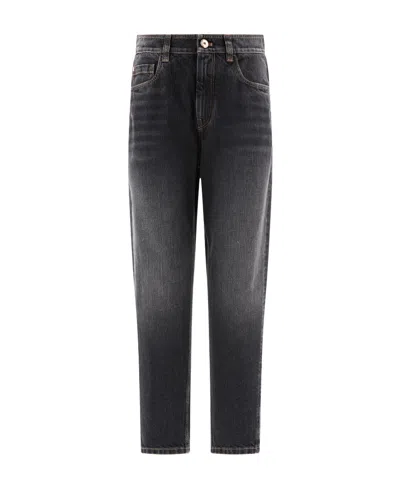 Brunello Cucinelli High-rise Straight-leg Jeans In Black