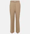 Brunello Cucinelli High-rise Straight Wool-blend Pants In Beige