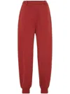 Brunello Cucinelli Cotton Smooth French Terry Trousers In Red