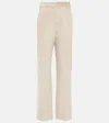 Brunello Cucinelli High-rise Wide-leg Corduroy Pants In Beige