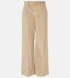 Brunello Cucinelli High-rise Wide-leg Corduroy Pants In Beige