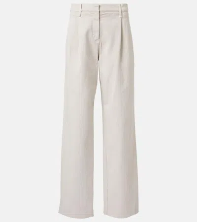 Brunello Cucinelli High-rise Wide-leg Jeans In White