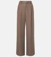 Brunello Cucinelli High-rise Wide-leg Pants In Brown