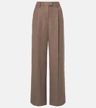 Brunello Cucinelli High-rise Wide-leg Pants In Brown