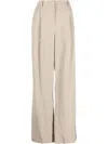 Brunello Cucinelli High-waist-hose Mit Weitem Bein In Neutrals