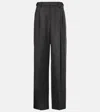 Brunello Cucinelli Virgin Wool Prince Of Wales Relaxed Tailored Trousers In Grey