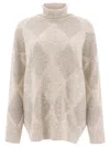 Brunello Cucinelli High Turtleneck Knitwear In Neutral