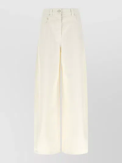 Brunello Cucinelli High Waist Barrel Leg Denim Jeans In Neutral