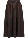 Brunello Cucinelli Flowing Linen Full Skirt With Elastic Waistband In Brown