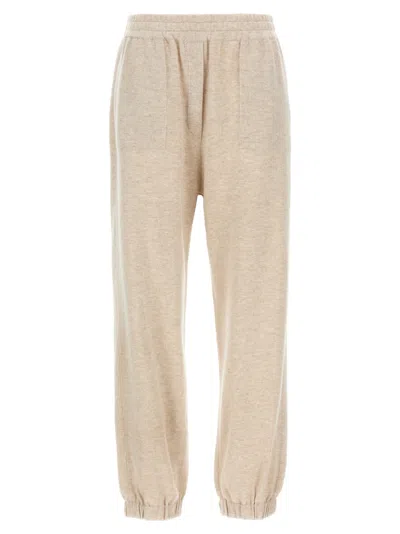 Brunello Cucinelli High Waist Cashmere Joggers In Brown