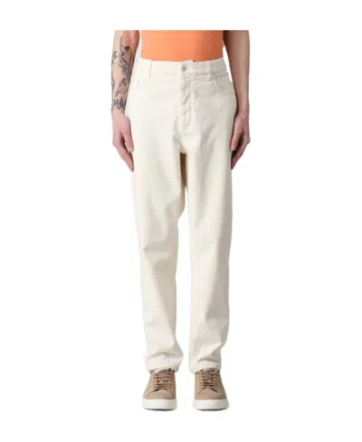 Brunello Cucinelli High-waist Cropped Jeans In White