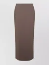 Brunello Cucinelli High Waist Knee Length And Midi Skirt With Back Slit In Brown
