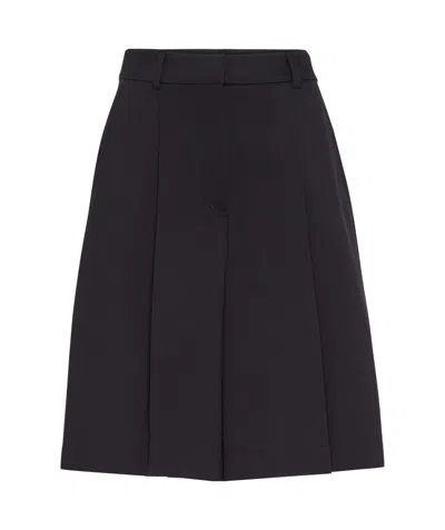 Brunello Cucinelli High-waist Knee-length Shorts In Black