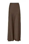 Brunello Cucinelli Cadis Long Skirt In Brown