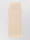 Brunello Cucinelli High Waist Midi Skirt With Side Slit In Neutral
