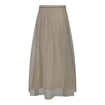 BRUNELLO CUCINELLI BRUNELLO CUCINELLI HIGH-WAIST PLEATED MIDI SKIRT