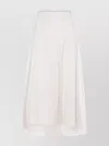 Brunello Cucinelli Voilke Long Skirt With Monili Trimming In White