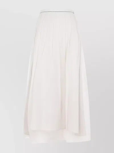 BRUNELLO CUCINELLI HIGH WAIST PLEATED SILK SKIRT