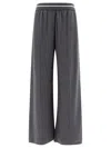 Brunello Cucinelli Cotton Piqué Wide-leg Sweatpants In Grey