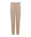 Brunello Cucinelli Mid-rise Cotton Twill Boy-fit Ankle Cigarette Pants In Nude